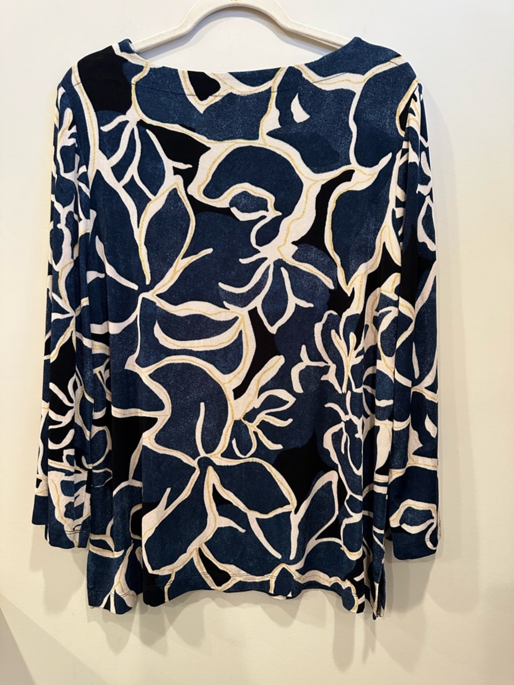 Chico's Floral Print Long Sleeve Blouse Top Stretchy Spring Comfy Sz XL - Picture 2 of 9